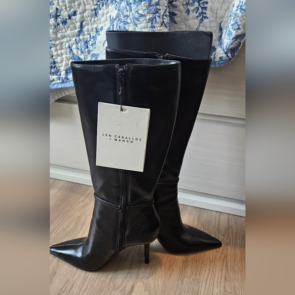 Mango Black Women's Knee-High Boots